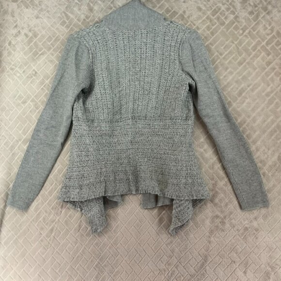 Jones New York Womens Small Cardigan Sweater Sparkly Gray Wool Blend Open Front - Picture 10 of 11